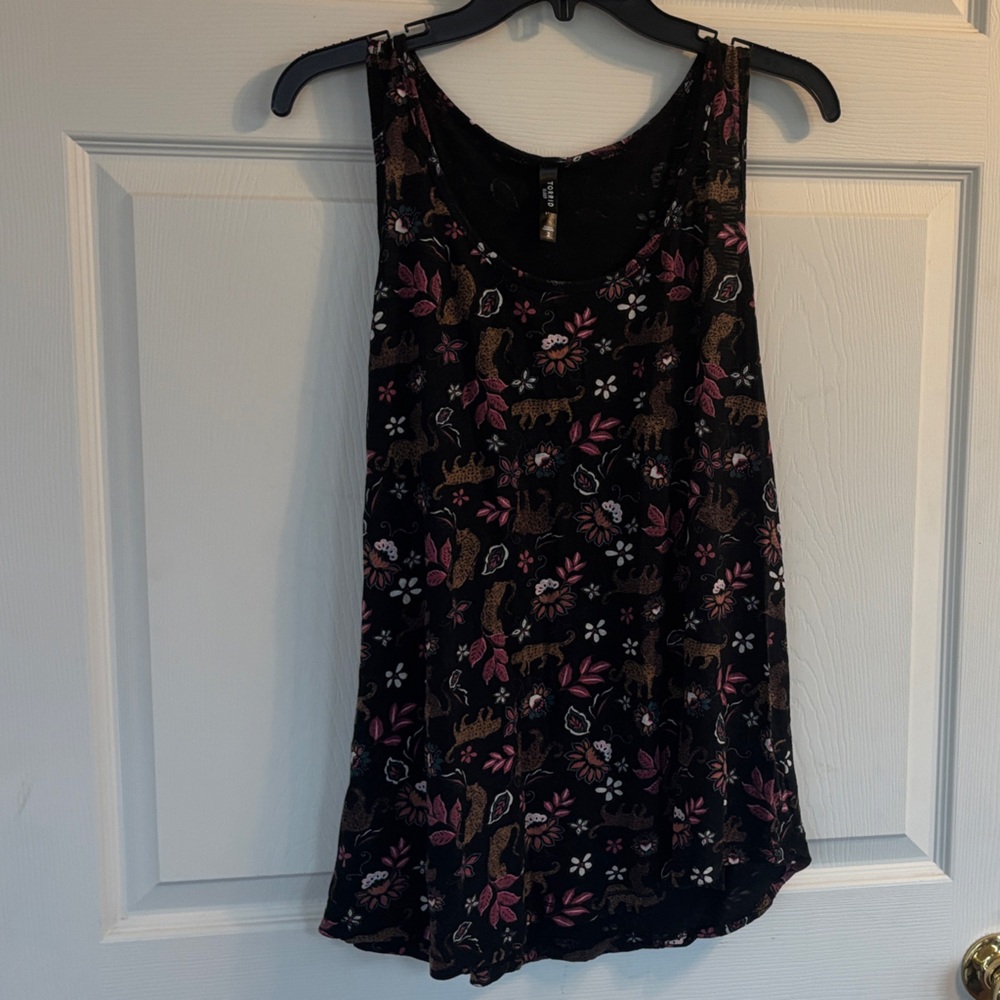 Torrid Black Floral Sleep Top